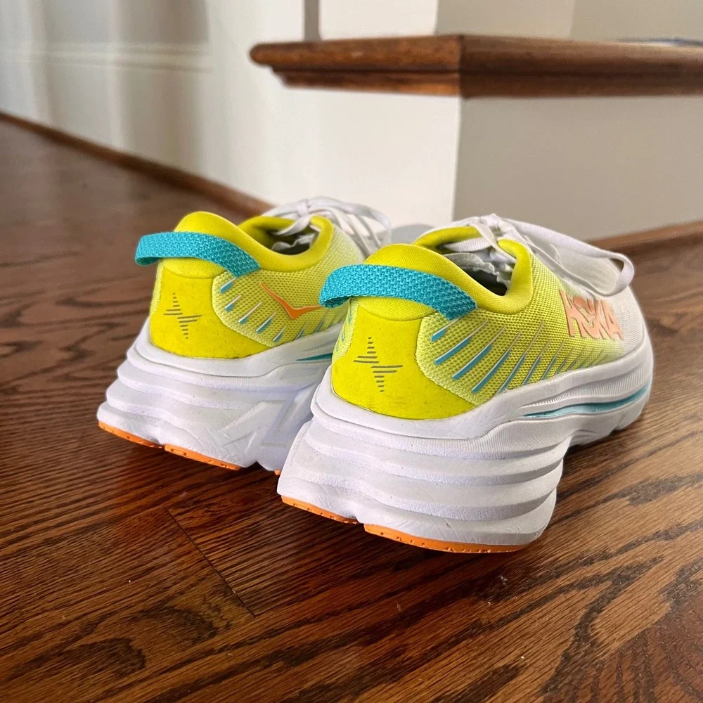 Hoka Bondi 8 Mens Running Shoes White Evening Primrose Citrus 1123202-WCEP